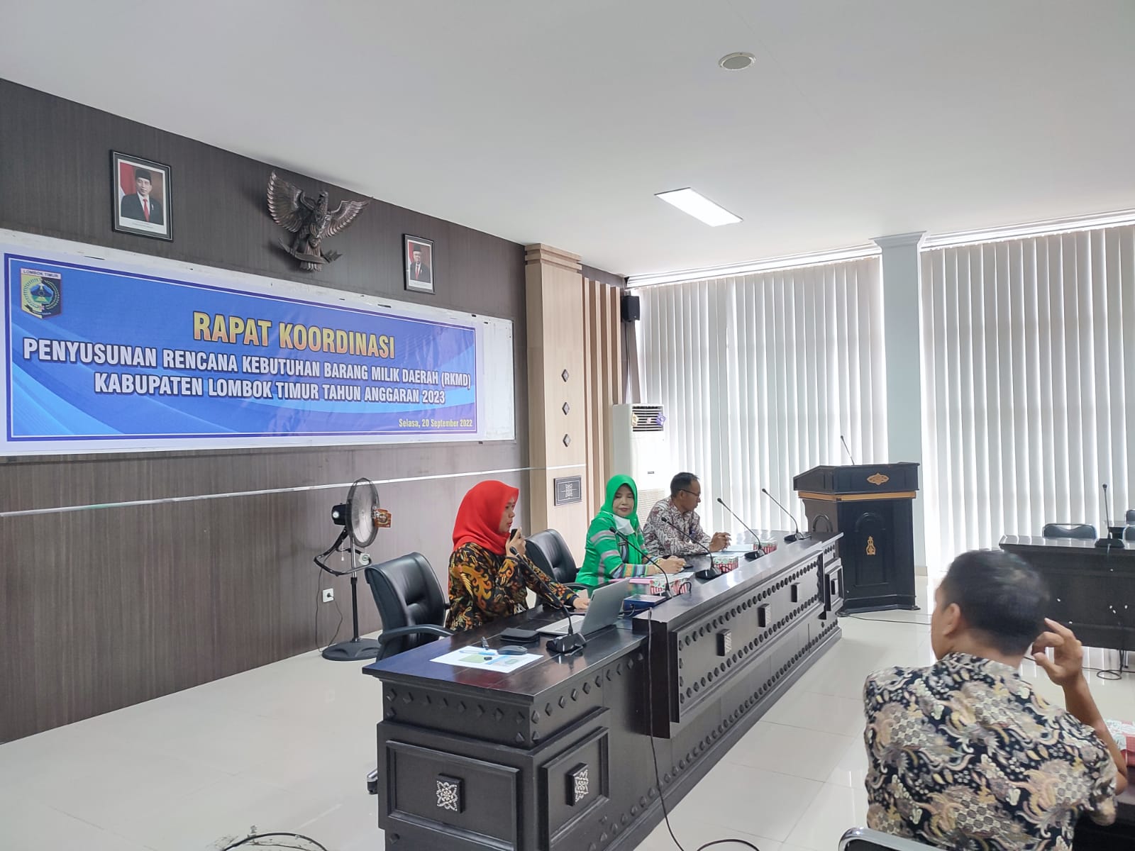 Rapat Koordinasi Penyusunan RKBMD Kab. Lotim TA. 2023 di Rupatama 2 Kantor Bupati Lombok Timur (20-09-2022).